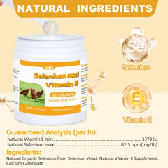 Measuring scoop shows precise dosing of Yakucho E+S Poultry Vitality Formula.