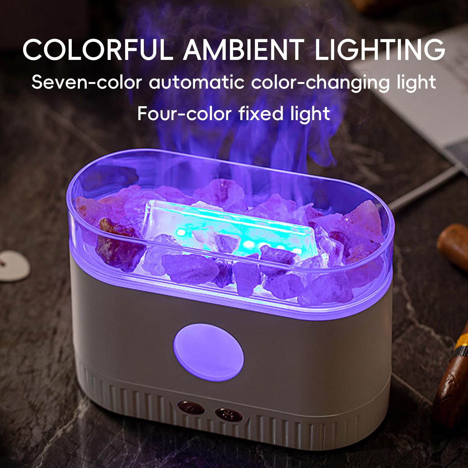 Yaledi diffuser in night-light mode provides soft bedtime illumination.