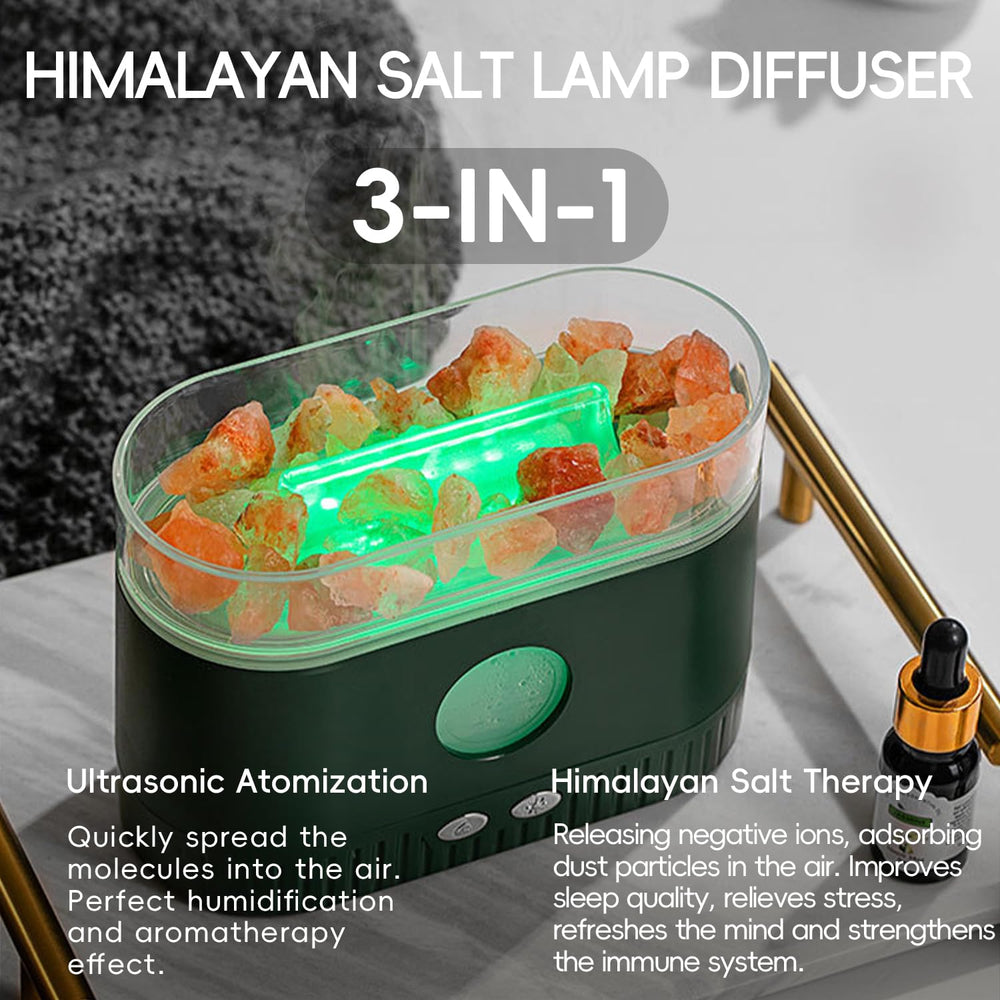 Yaledi Himalayan salt glow diffuser offers a serene atmosphere.