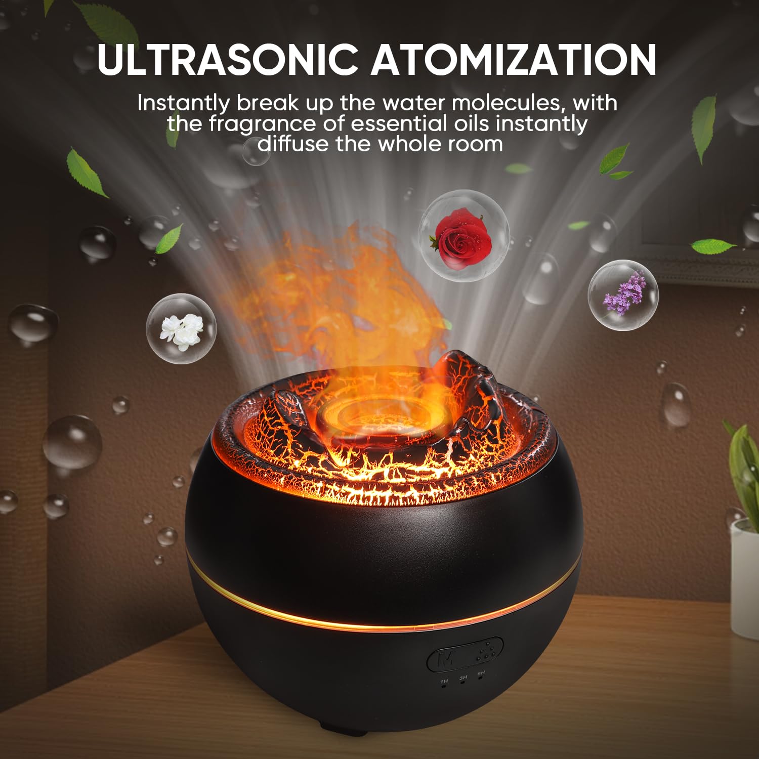 Yaledi Volcano Fire Diffuser has a large 360ml water tank.