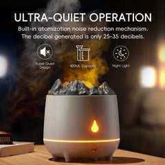 Yaledi Volcano Flame Diffuser 400ml tank enables long diffusion sessions.