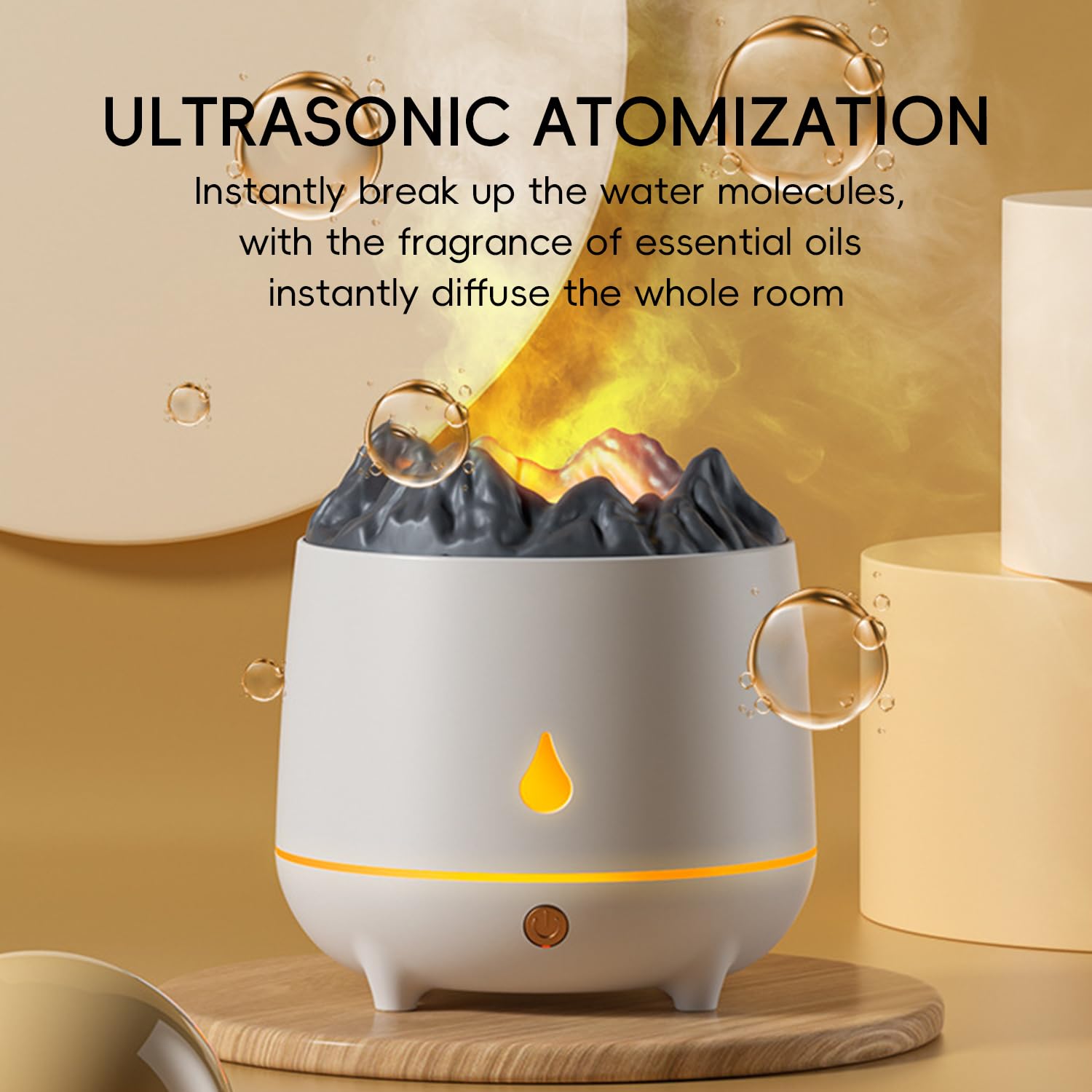 Yaledi Volcano Flame Diffuser auto shut-off enhances safety during use.