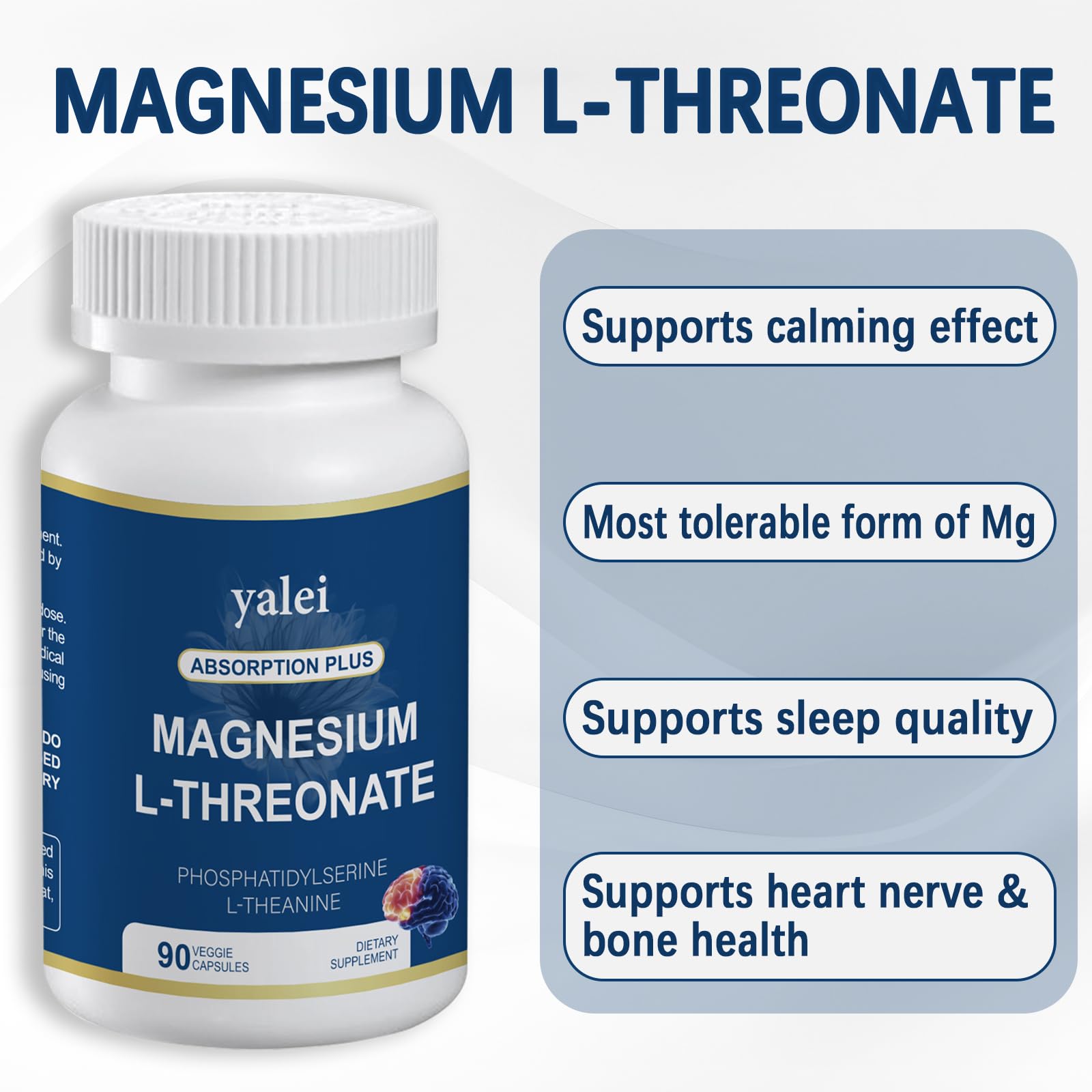 Yalei 90 vegetarian capsules pack indicating vegan, gluten-free, non-GMO care