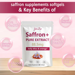 Yalei saffron extract capsules spread shows convenient daily intake.