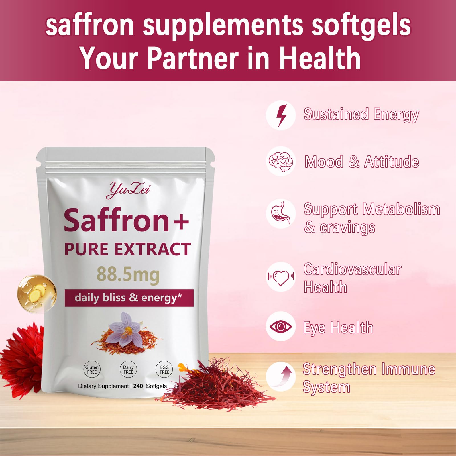 Yalei saffron extract eco-packaging emphasizes sustainable, long-lasting supply.