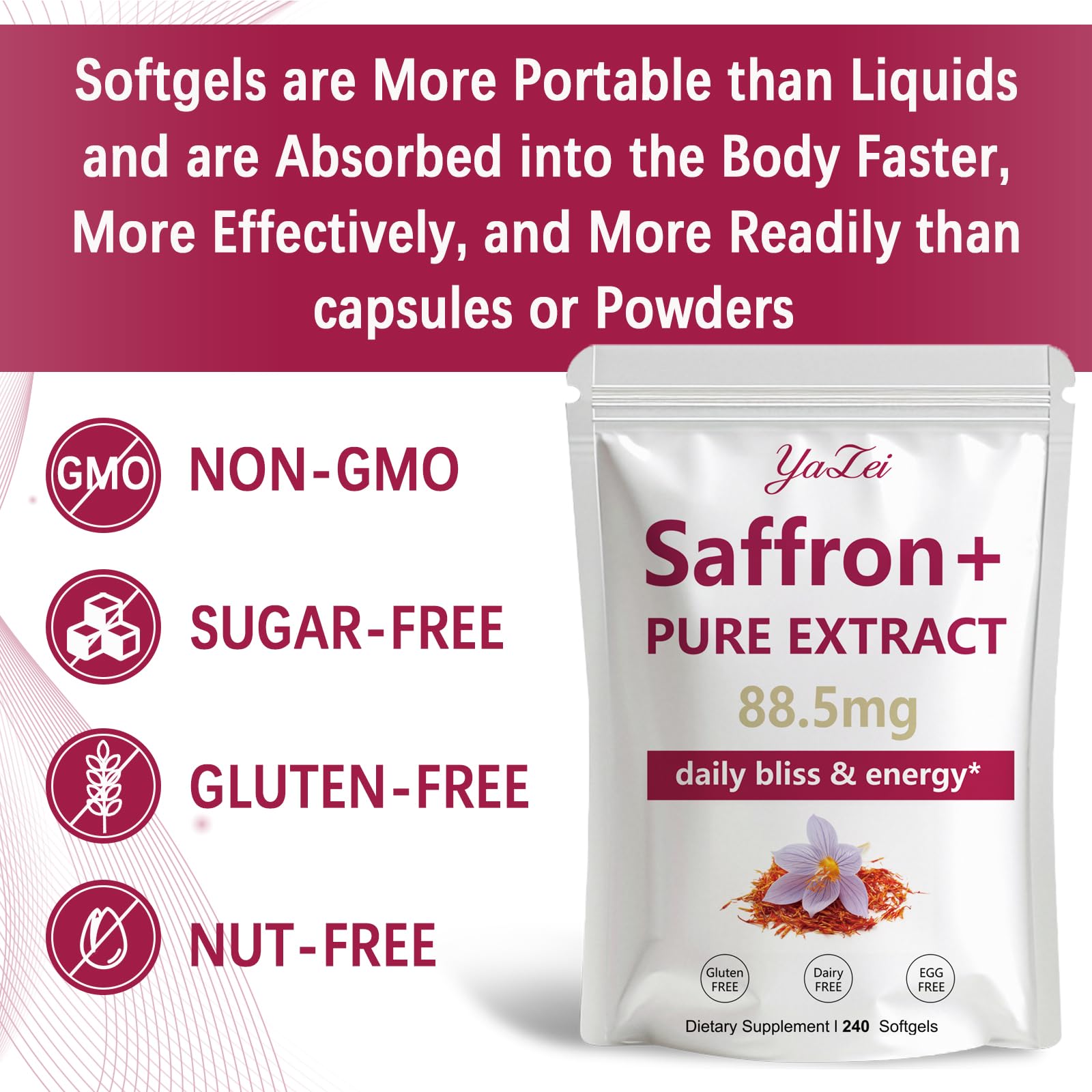 Yalei saffron extract kitchen scene suggests daily routine and mood balance.
