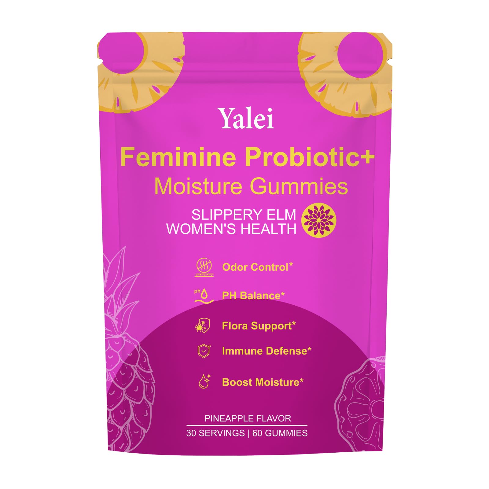 Yalei Slippery Kitty Gummies pineapple bottle ready for daily probiotic support.