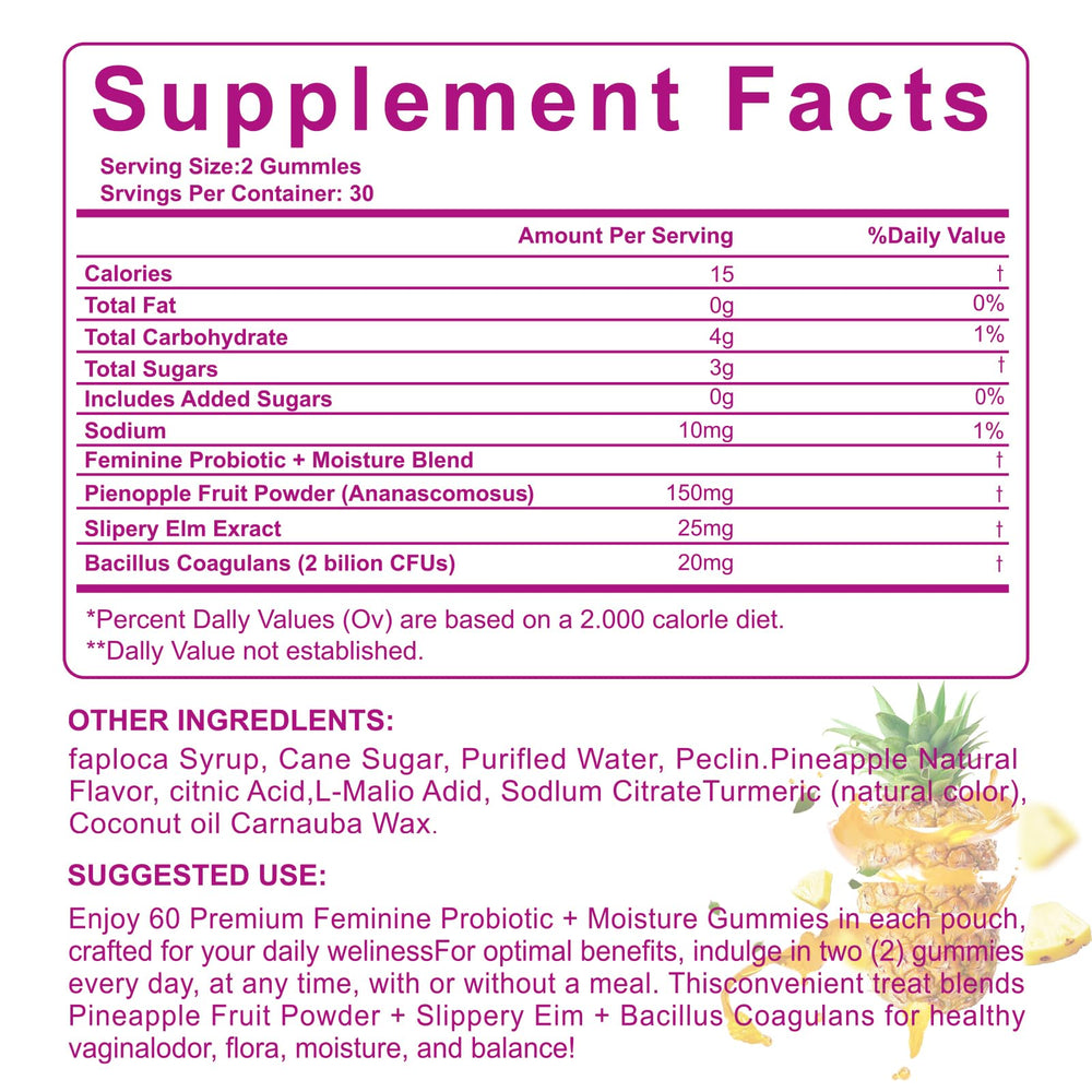 Close-up of Yalei Slippery Kitty Gummies showing pineapple flavor for daily use.