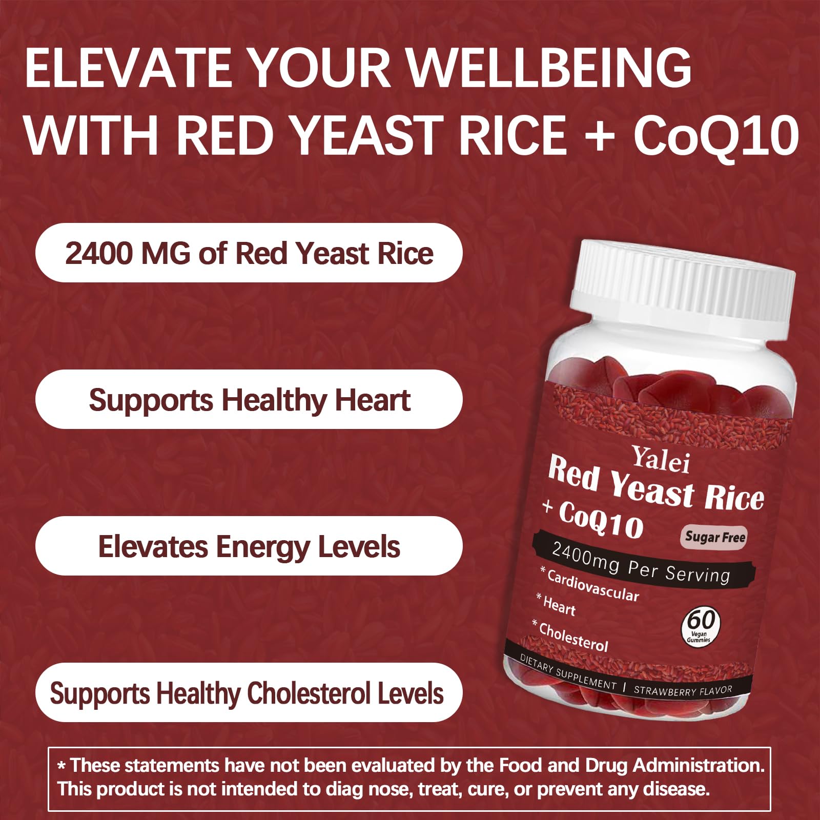 Strawberry-flavored Yalei gummies for sugar-free daily wellness.