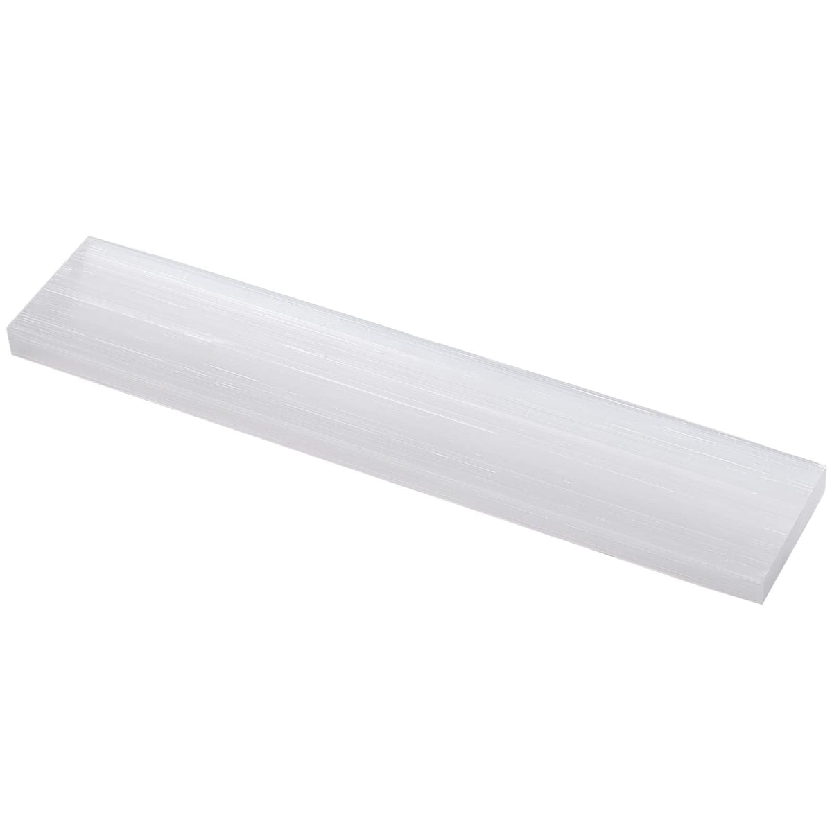 Yalikop selenite plate with polished rectangle edge for crystal charging and decor.