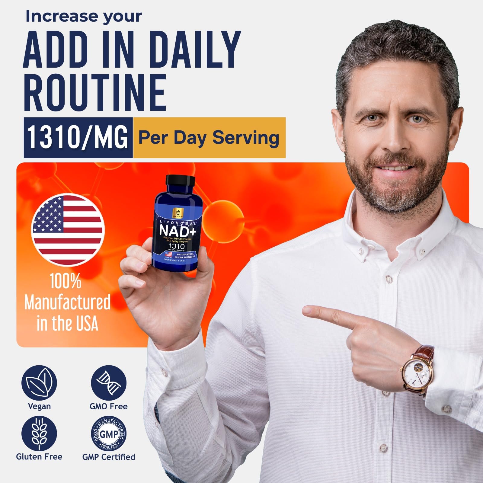 YAM Health NAD energy visual illustrates potential cellular energy boost and vitality