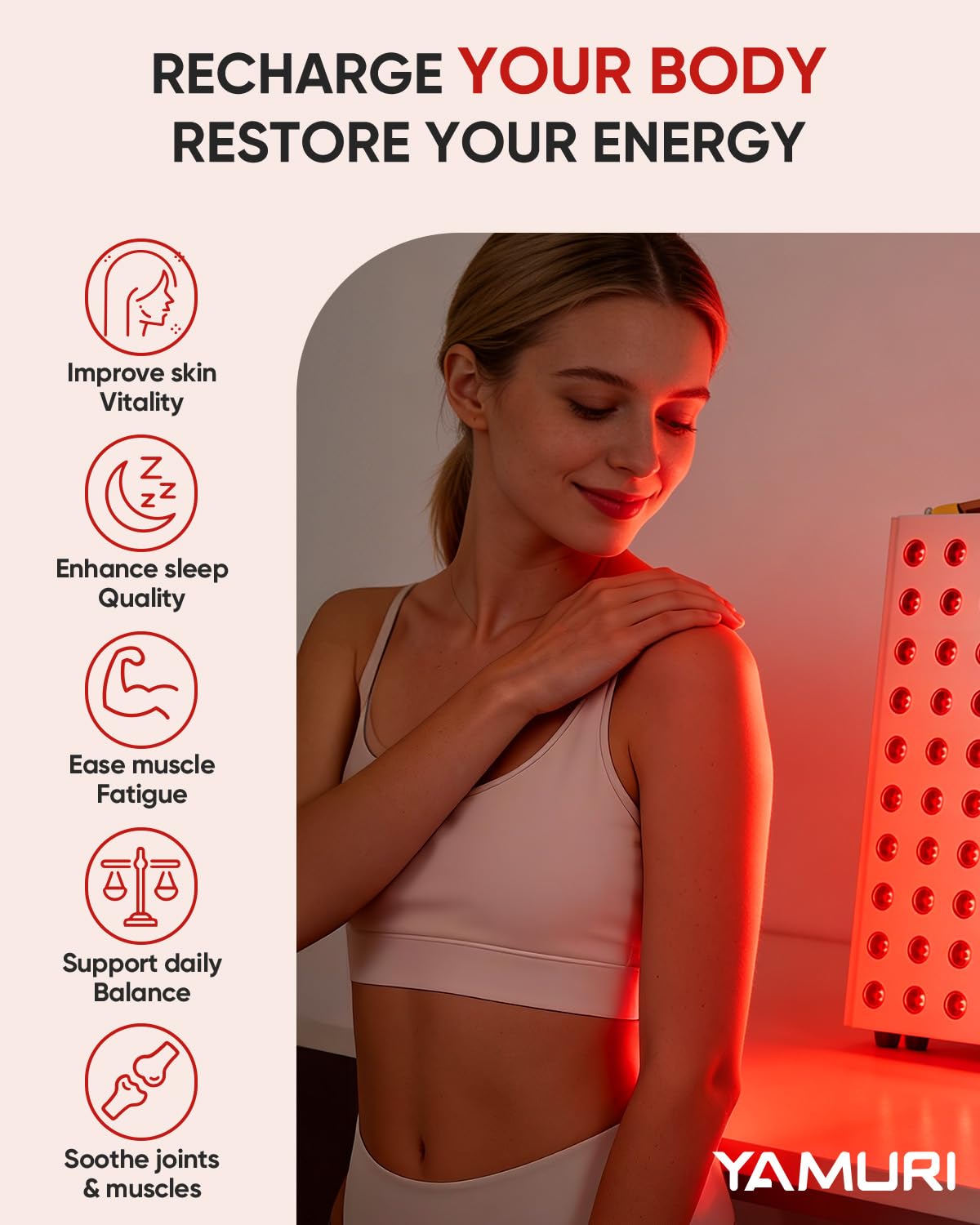 Close-up of YAMURI's LED beads for high-power red light therapy