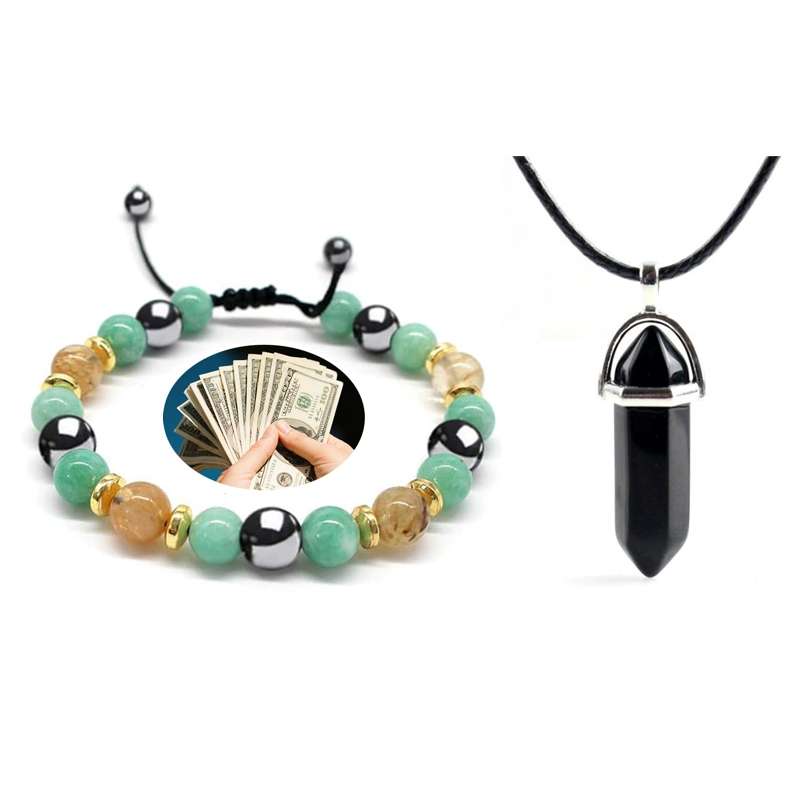 YANCHUN money bracelet with green jade beads showcases wealth appeal for daily wear.