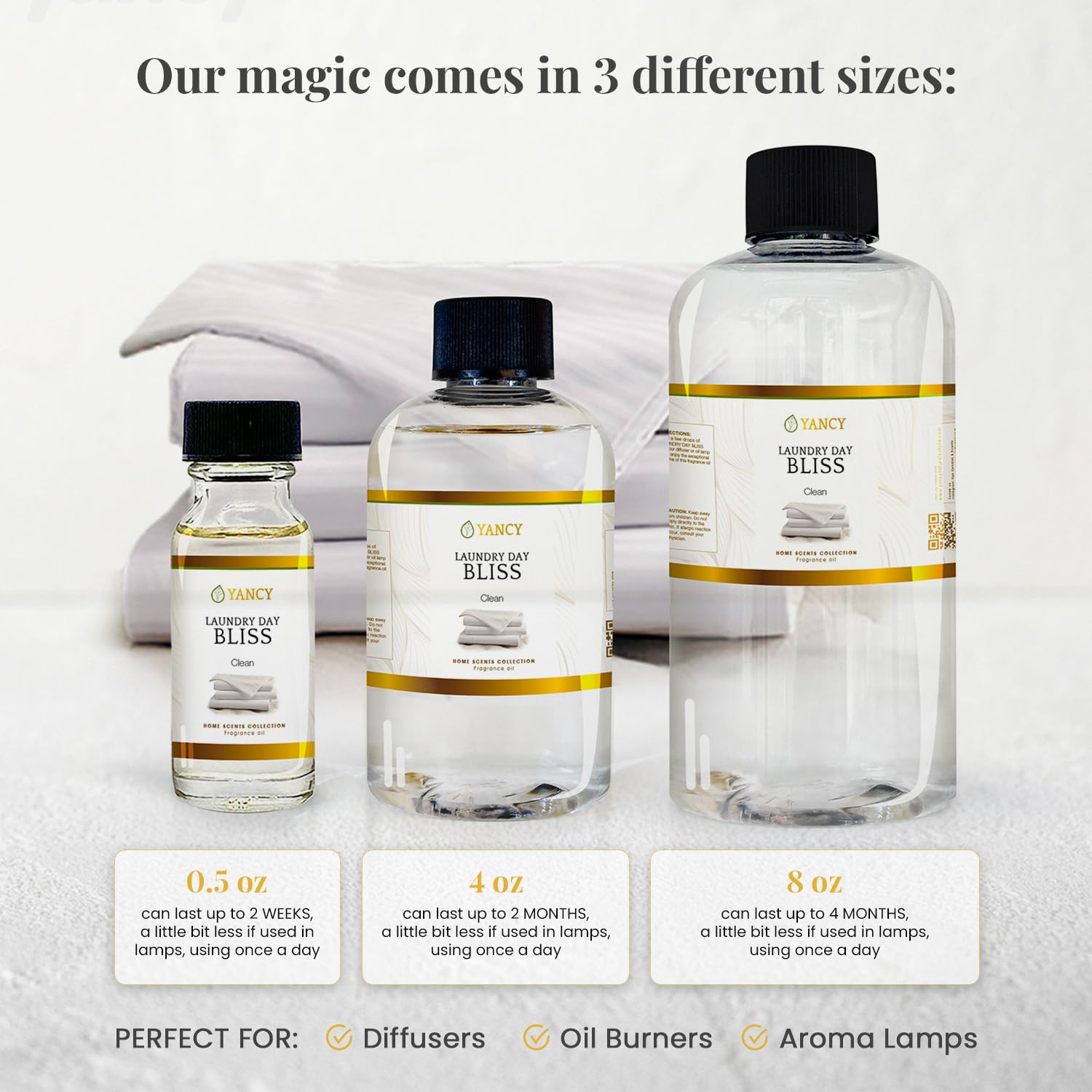 YANCY Laundry Day Bliss aroma-lamp-glow fills rooms with a refreshing, soft scent.