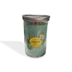 Yankee Candle Jamaica Vibes tumbler with tropical palm and patchouli aroma for relaxing spaces.
