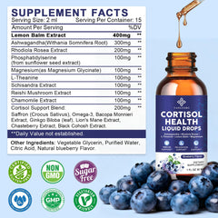 YANLUOBO Cortisol Manager blueberry flavor drops show convenient daily use for calm focus