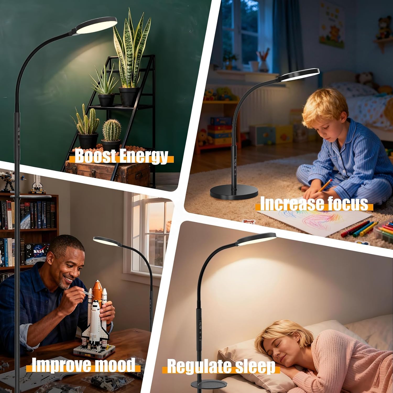 Yarah Light Therapy Lamp color temperature options for any mood