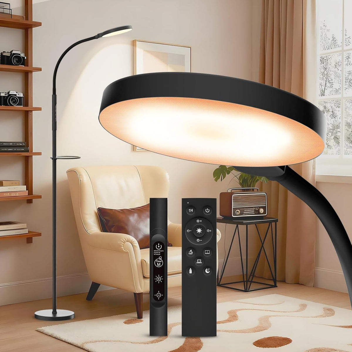 Yarah Light Therapy Lamp front view with 11,000 lux brightness for daytime energy