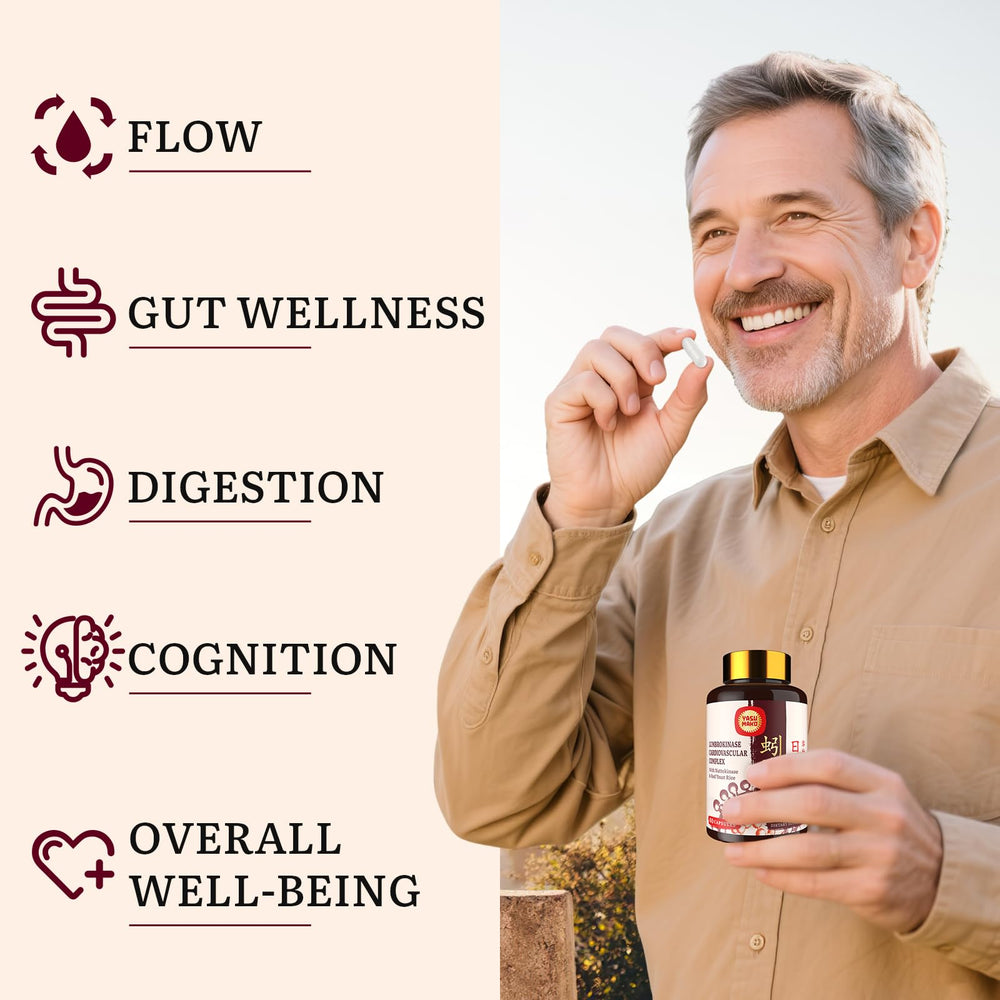 Yasumako bottle and product label highlighting vegan, dairy-free ingredients.