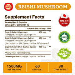 Yasumako Japanese Reishi capsules in hand for daily routine