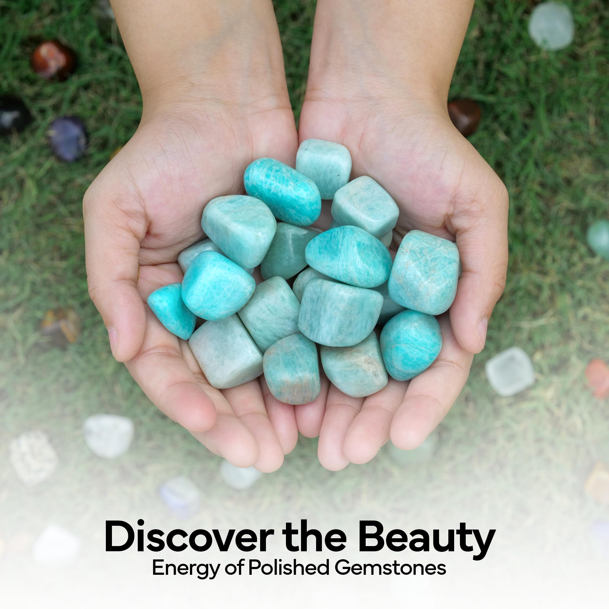YATHABHISA Amazonite stones drilled for hanging crystal ornaments.
