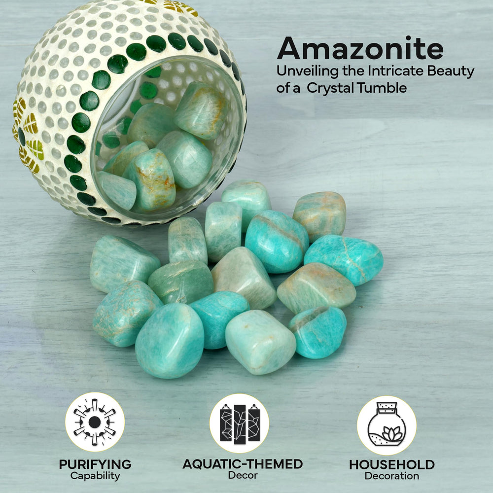 YATHABHISA Natural Amazonite stones show unique patterns and natural beauty.