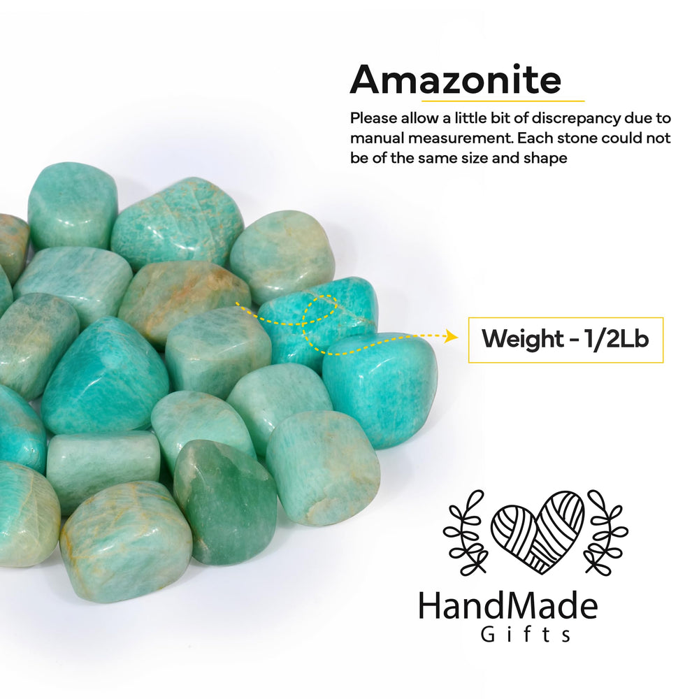 YATHABHISA Amazonite stones packed in a box with a pouch for easy gifting.