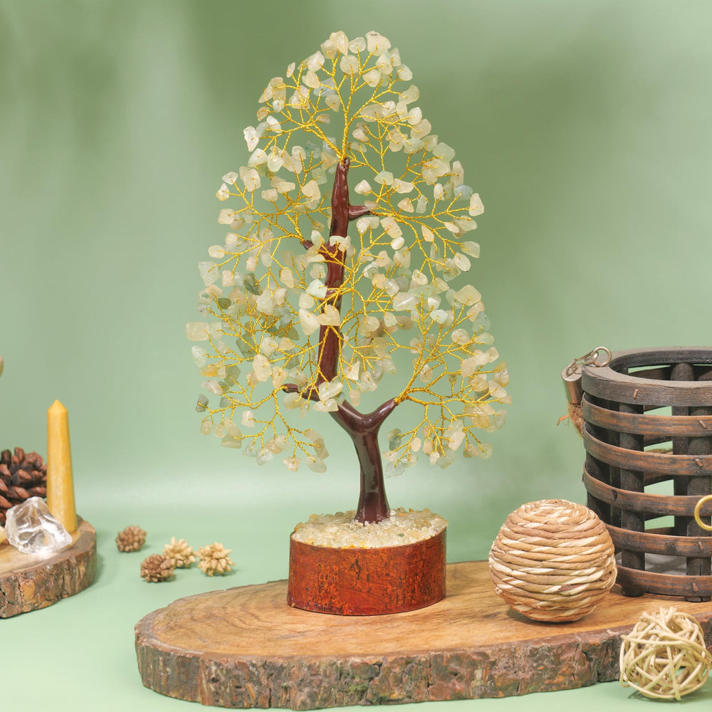 YATHABHISA Green Jade branches and golden wires create a warm focal point for living spaces