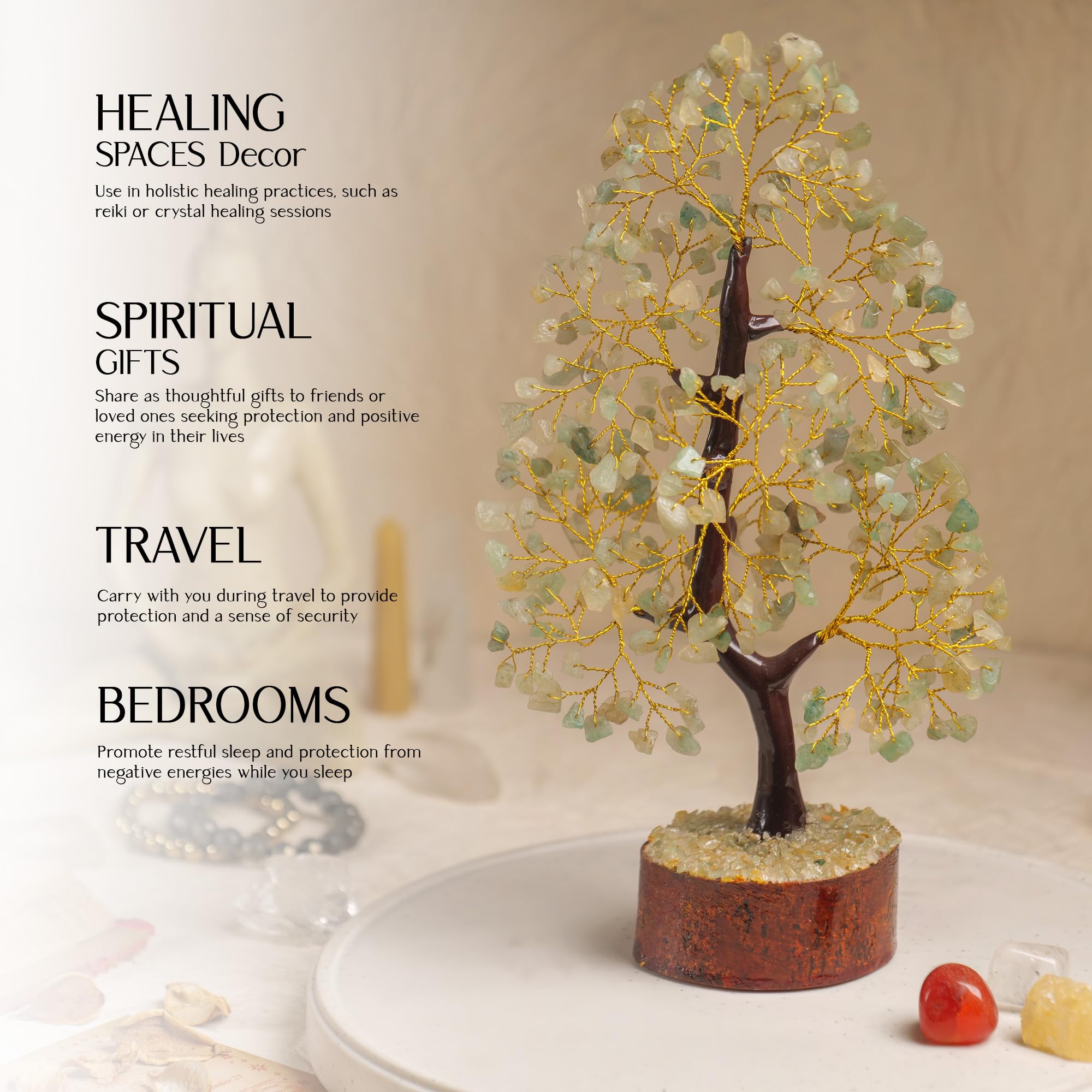 YATHABHISA Green Jade cluster in sunlight enhances color and sparkle