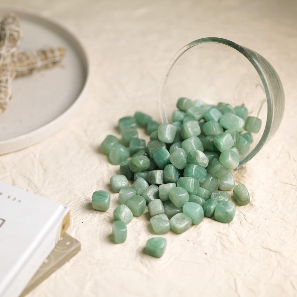 YATHABHISA green jade stones for office decor and energy balance
