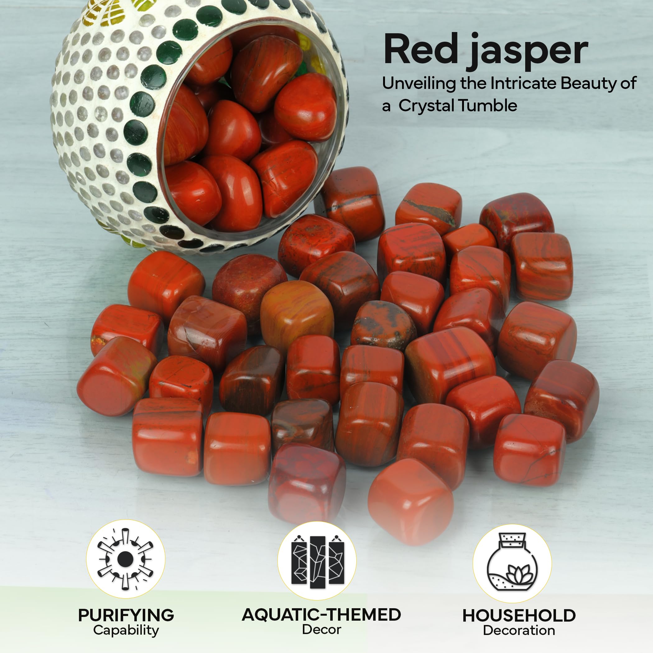 YATHABHISA hanging ornament with red jasper tumbled stones