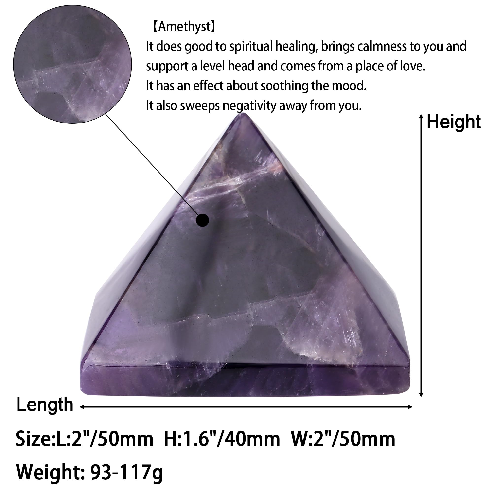 YATOJUZI decorative amethyst crystal boosts room ambiance and positive vibes.