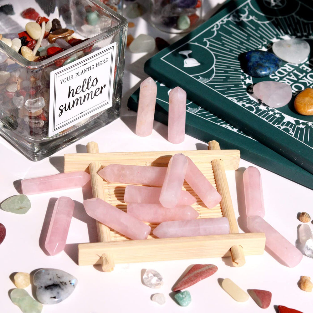 YATOJUZI polished rose quartz points for focus during practice