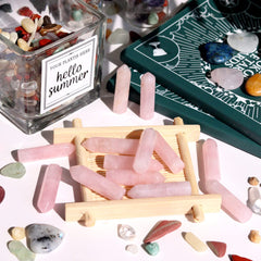 YATOJUZI polished rose quartz points for focus during practice