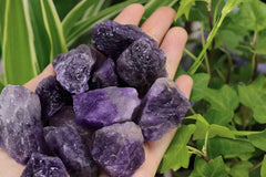 YATOJUZI Amethyst stones after washing, ready to look shinier for display.