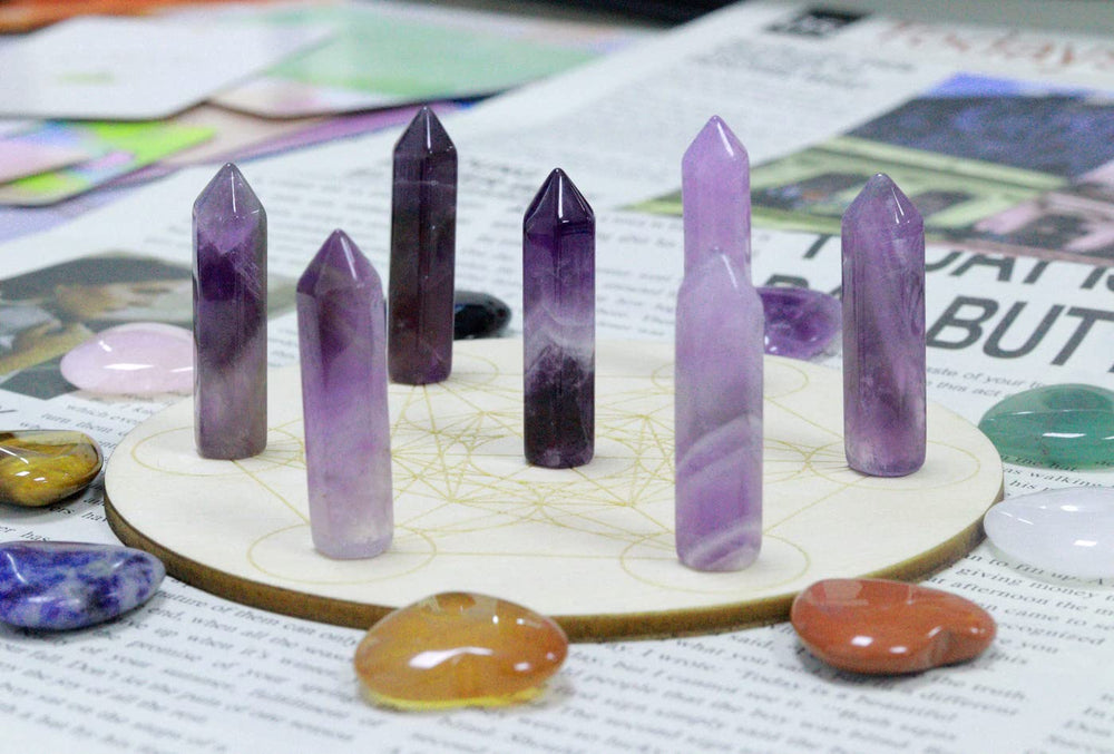 YATOJUZI Amethyst in a meditation scene promotes calm and inner focus.