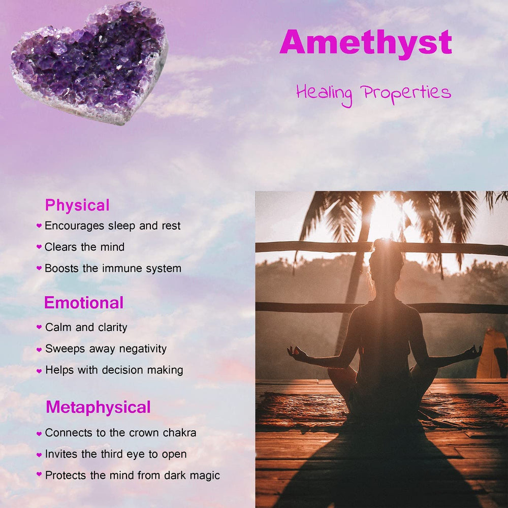 YATOJUZI Amethyst stones suitable for meditation and crystal healing rituals.