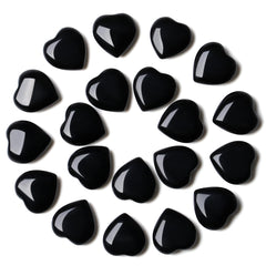 YATOJUZI Black Obsidian Heart 20pcs set front view for display and gifting.