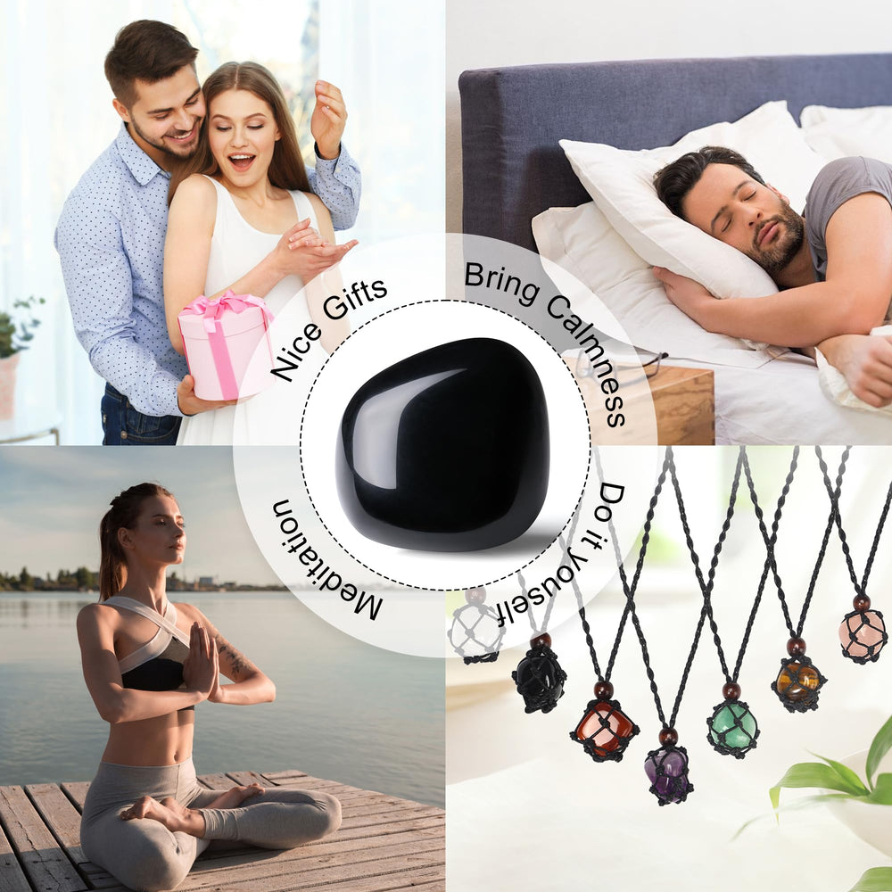 YATOJUZI worry stone with velvet bag, bringing calm energy during daily moments.