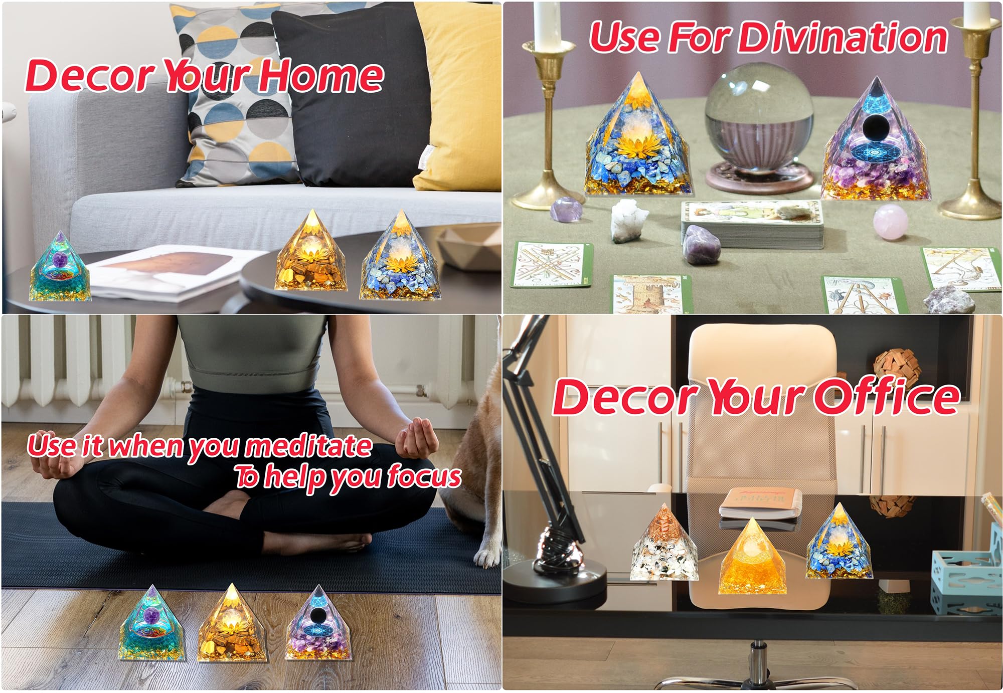 YATOJUZI gemstones tower decor creates tranquil home or office ambiance.