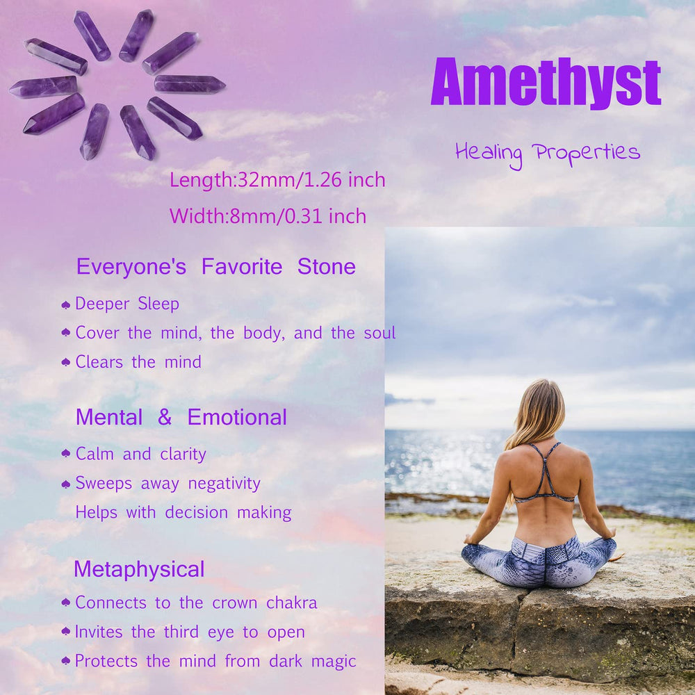 YATOJUZI Amethyst energy balancing stones for chakra meditation and relaxation.