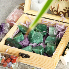 YATOJUZI Green Aventurine rough crystals for wire wrapping and cabbing.