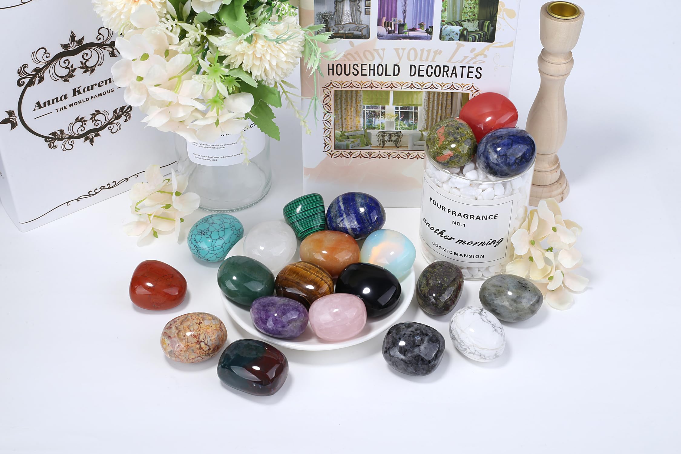 YATOJUZI unakite stone resting on mat for grounding vibes.