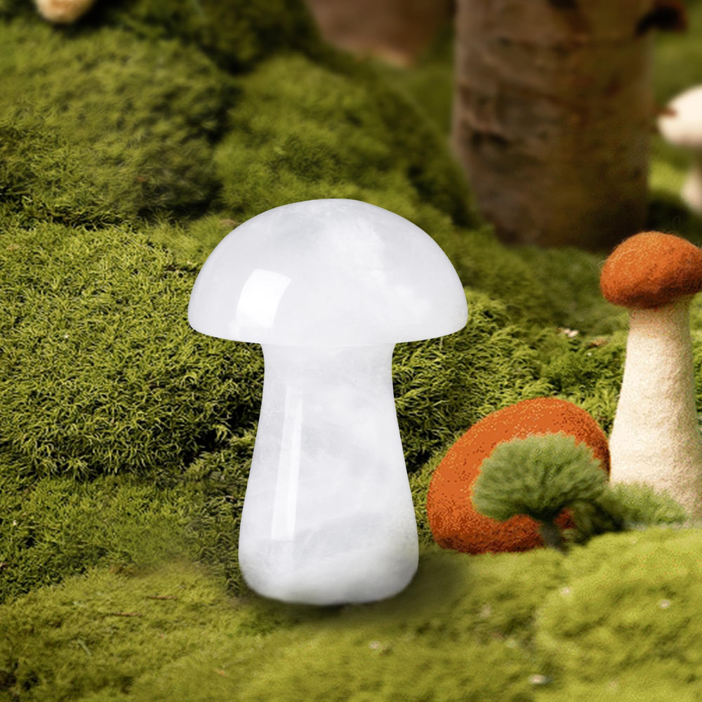 YATOJUZI hand-carved mushroom crystal offers a smooth massage surface for facial use.