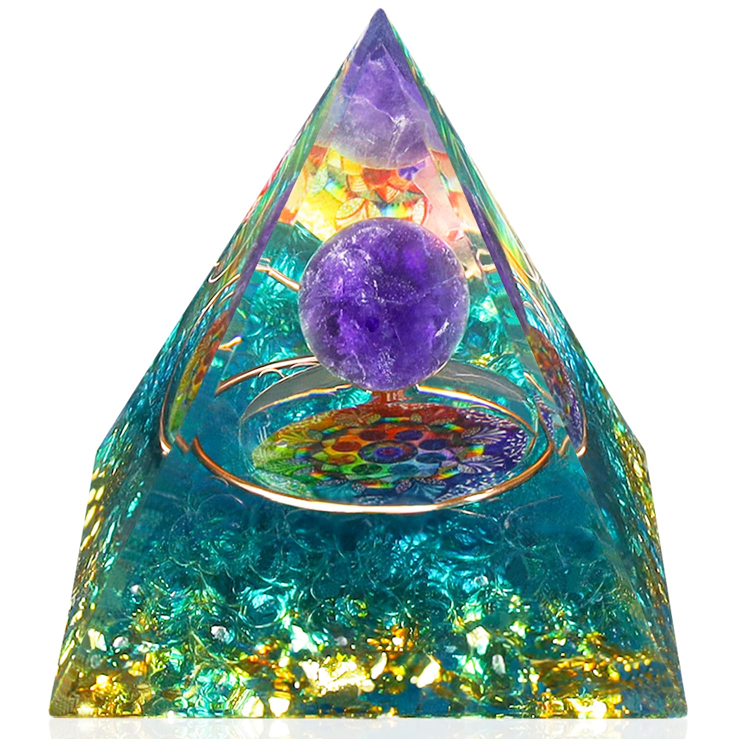 YATOJUZI healing crystal tower closeup with green aventurine promotes balanced energy and focus.