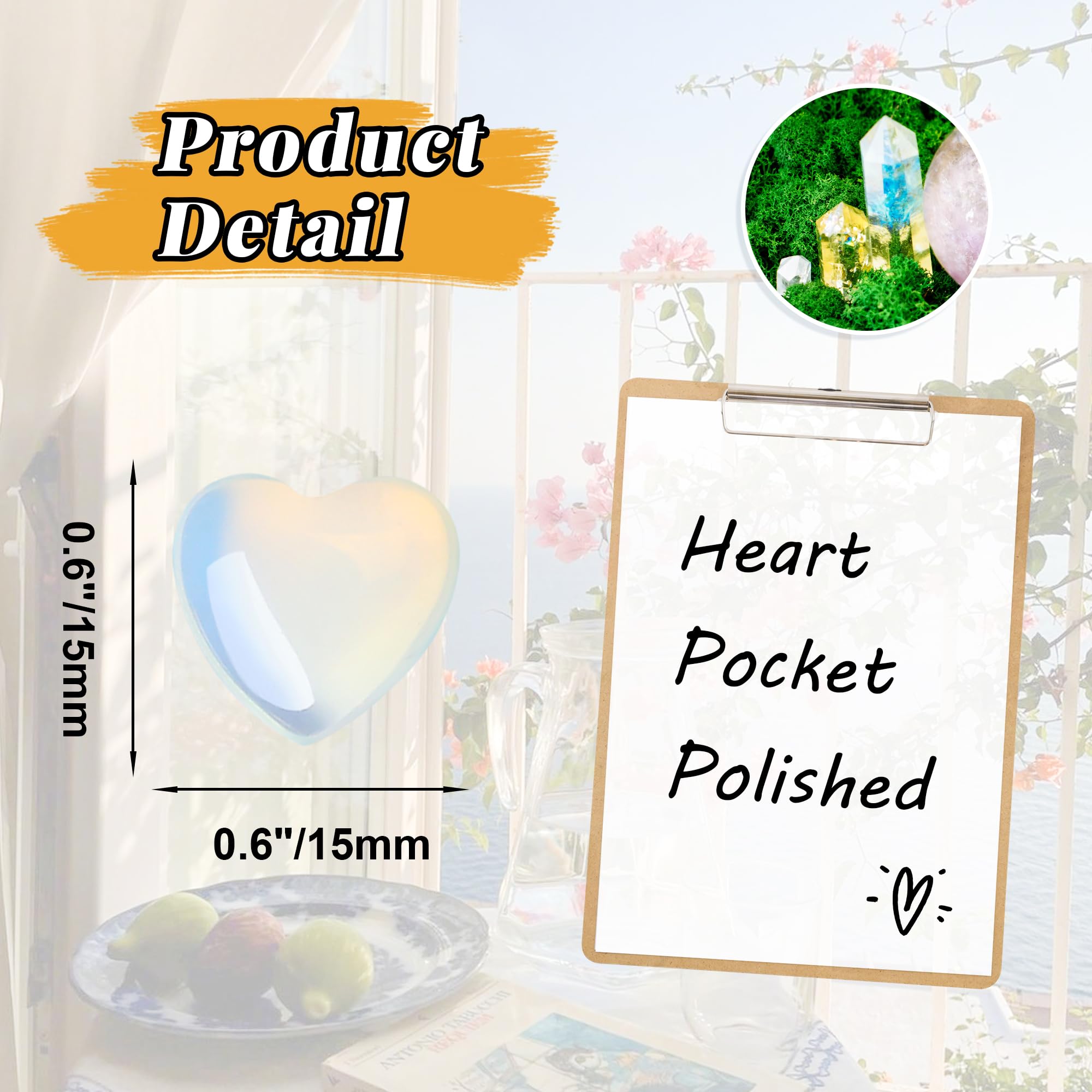 YATOJUZI heart crystal closeup showcases polished facets for mindful relaxation.
