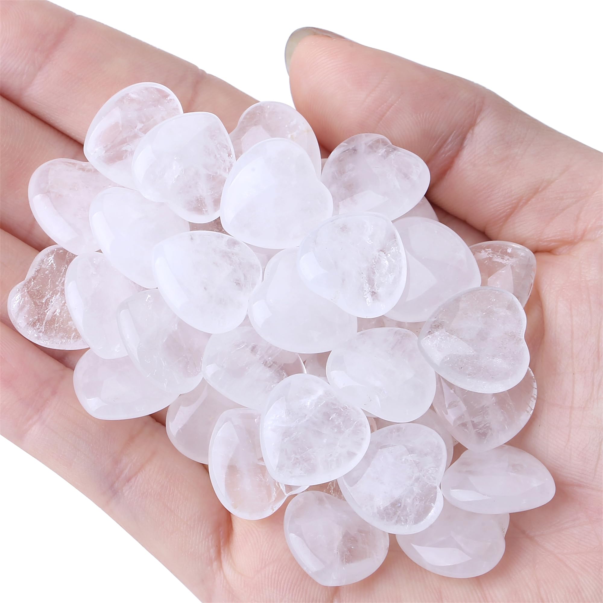 YATOJUZI heart crystal pocket set highlighting natural polish and size