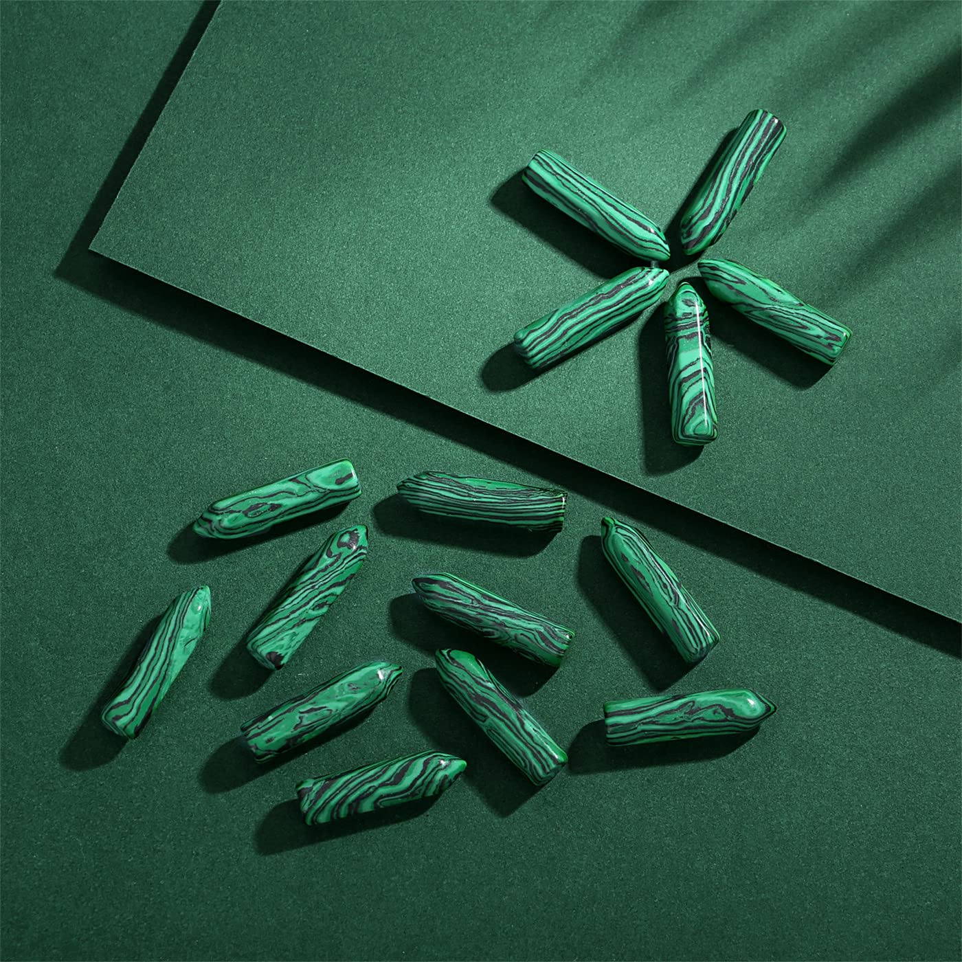 YATOJUZI malachite hexagonal points for focused energy and chakra work