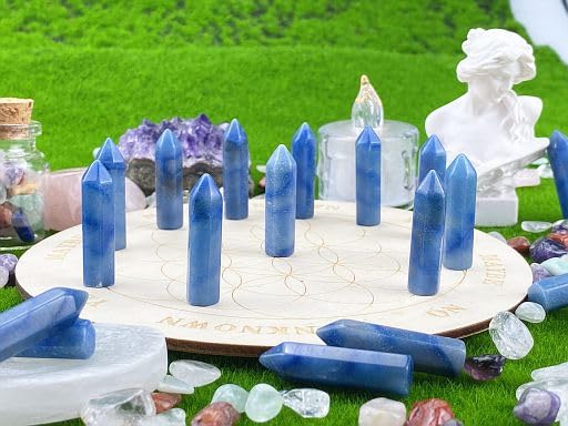 Natural blue aventurine crystals bundle for chakra balancing rituals by YATOJUZI