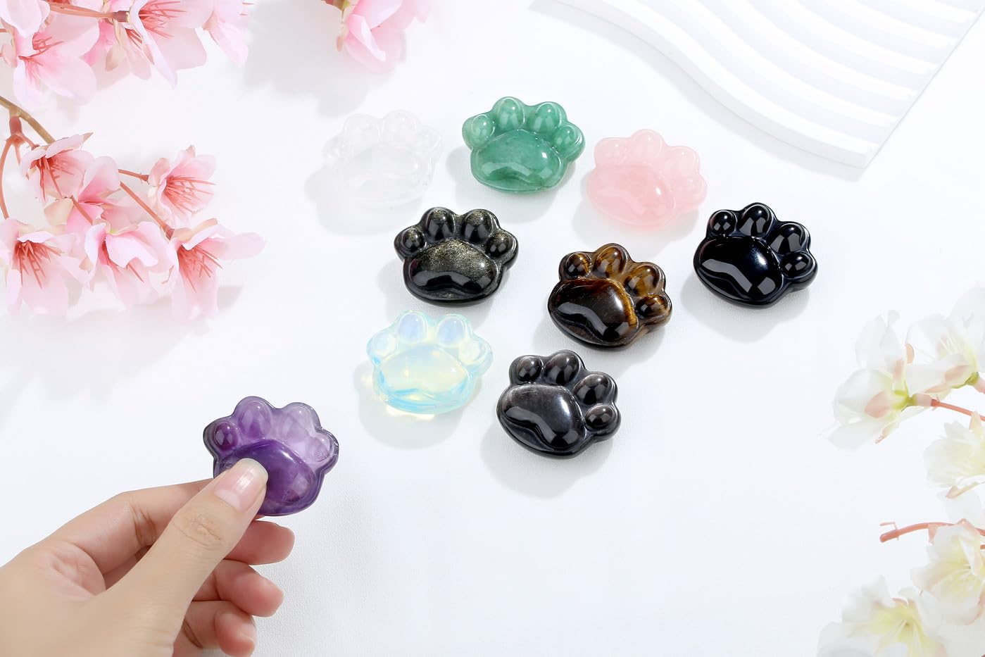 YATOJUZI packaging sleeve for gifting the rose quartz stone